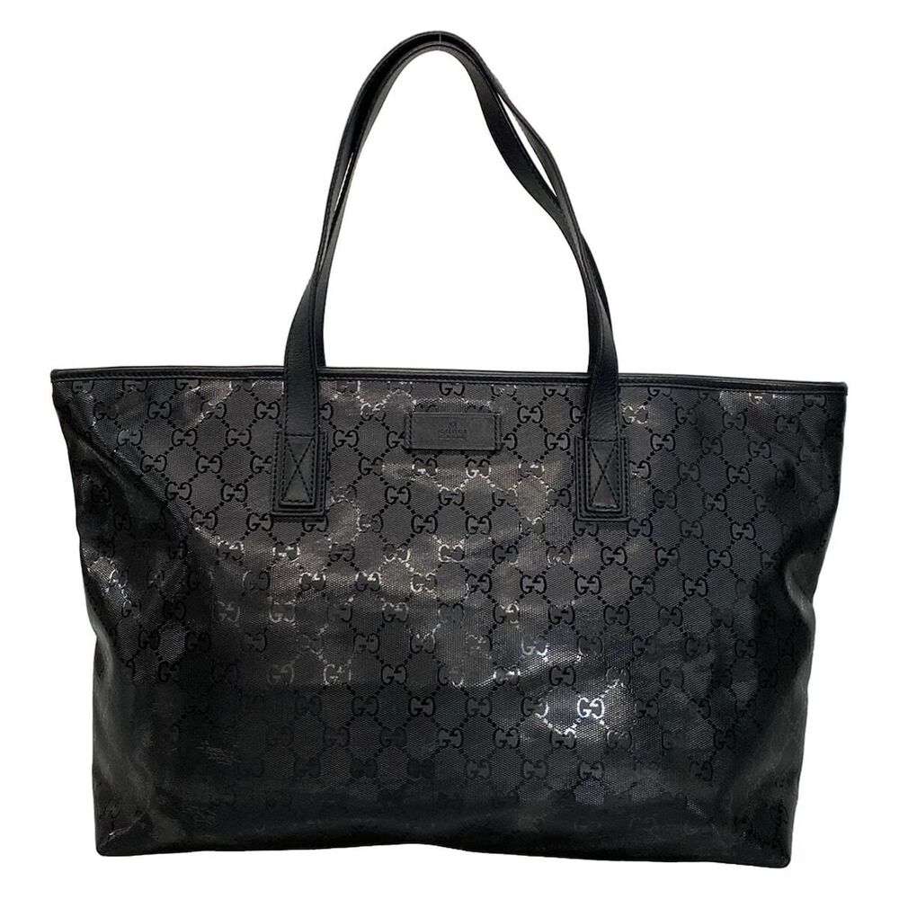 GUCCI Imprime Shoulder Bag Black Leather